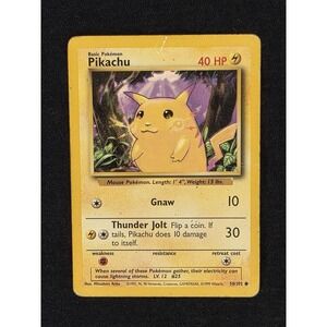 Pokemon Base‎ Set Pikachu 58/102 Common Card 1999